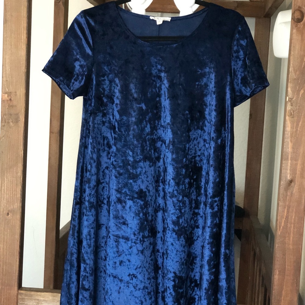 Rolls coster Mini blue dress suede leather